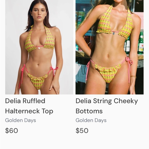 New Blackbough Delia Ruffled Halterneck Top and tie bottoms - Picture 5 of 9